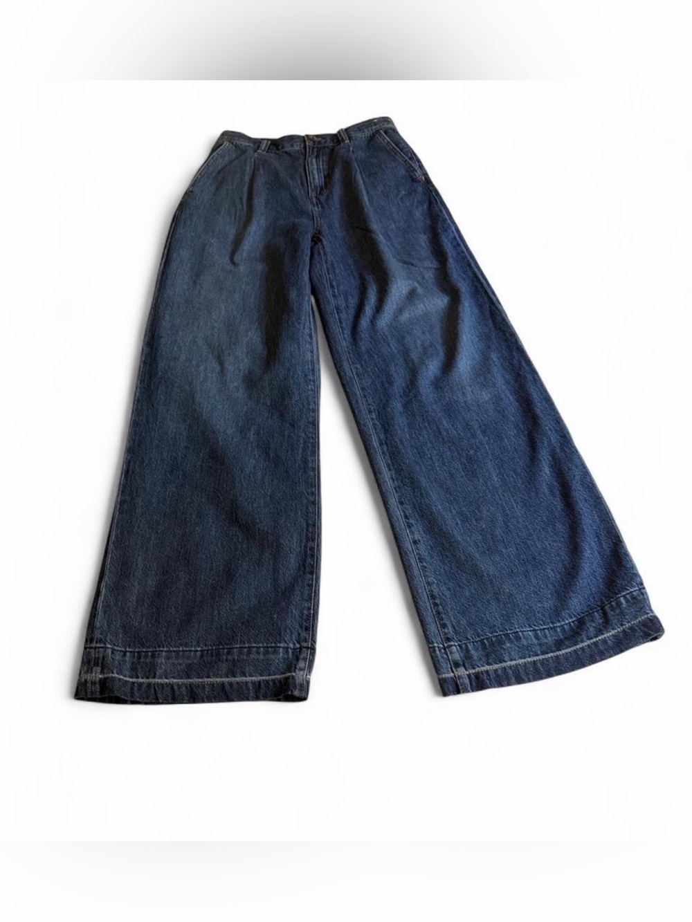 Madewell Navy Blue Denim wide leg